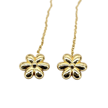 Złote kolczyki z delikatnym kwiatkiem – 1,39 g