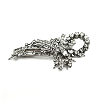 Złota broszka kokarda z kamieniami – 19,65 g