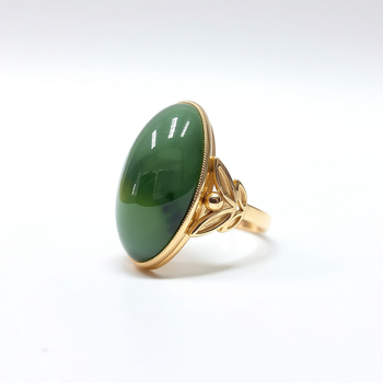 Złoty pierścionek z awenturynem – rozmiar 19 (7,13 g)