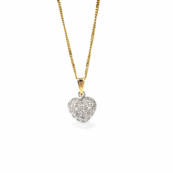 Złota zawieszka serce wysadzane cyrkoniami - 1,89 g