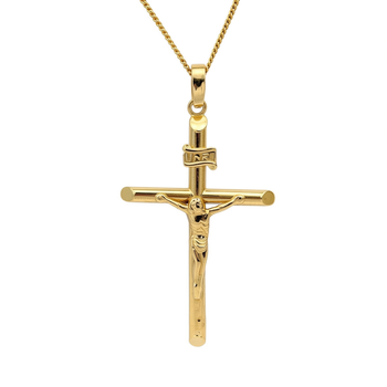Złota zawieszka krzyż z wizerunkiem Chrystusa – 3,66 g