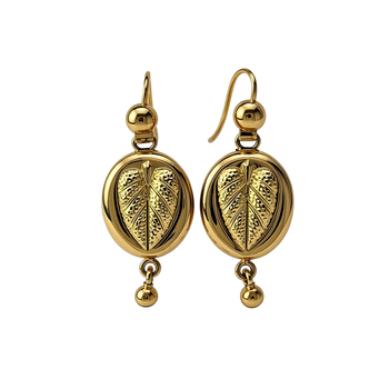 Złote kolczyki z wytłoczonymi liśćmi – 6,29 g