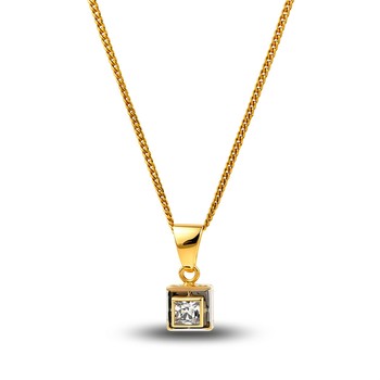 Złota zawieszka z kwadratową cyrkonią – 1,23 g
